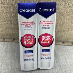 Clearasil Rapid Rescue Spot Treatment Cream 10% Benzoyl Peroxide 1oz 2 Pack 2026